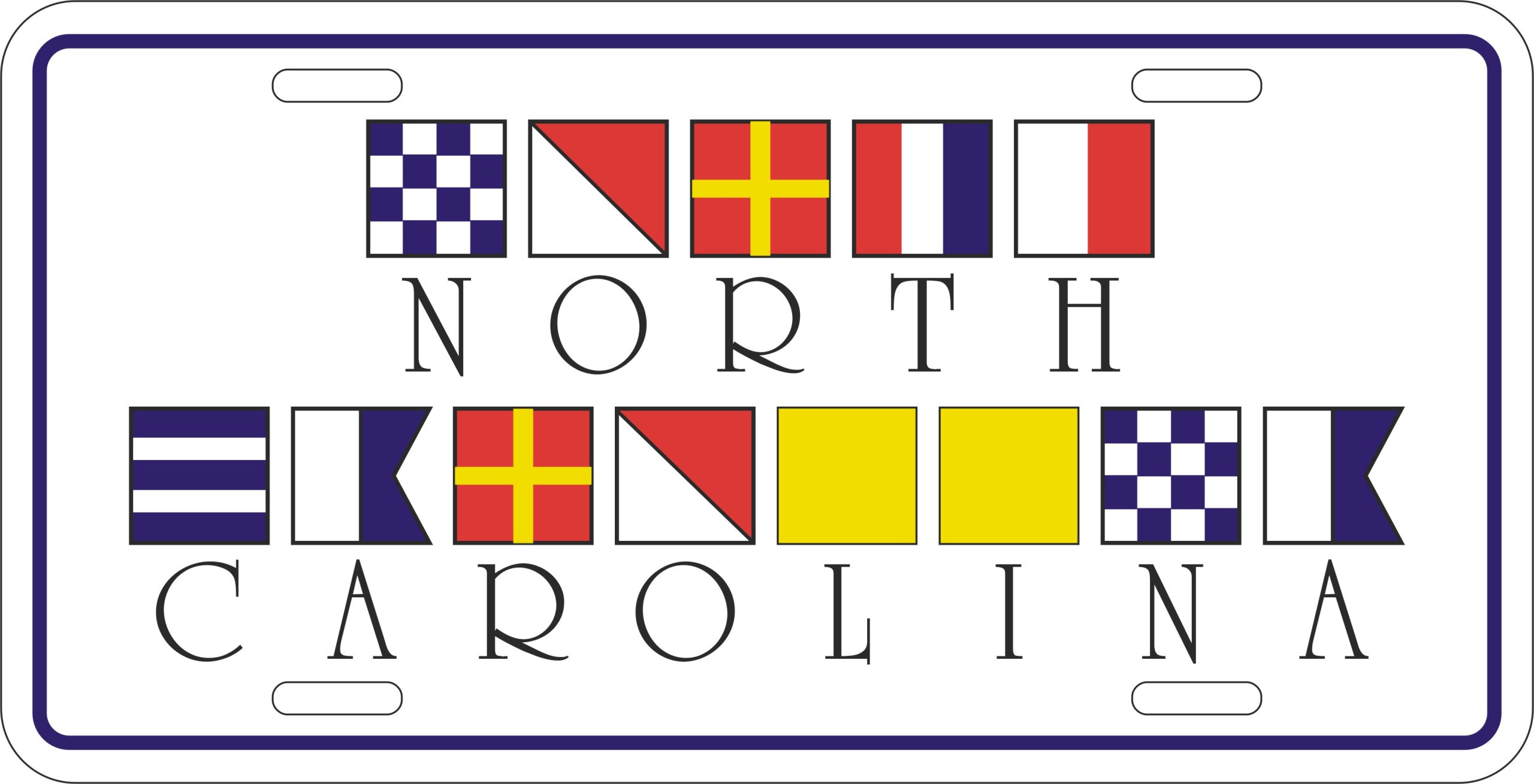 North Carolina Nautical Flag License Plate