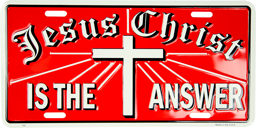 Jesus Christ Is the Answer License Plate