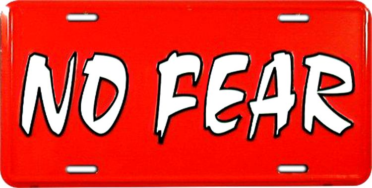 No Fear License Plate