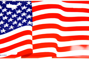 Full Waving American Flag License Plate