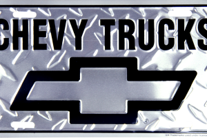 Chevy Truck Diamond Plate License Plate