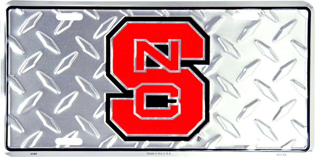 NC State Diamond Plate License Plate
