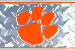Clemson Diamond Plate License Plate