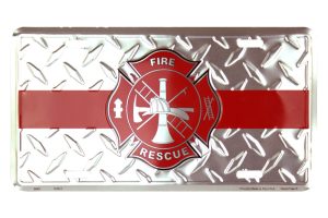 Firefighter Shield with Maltese Cross License Plate