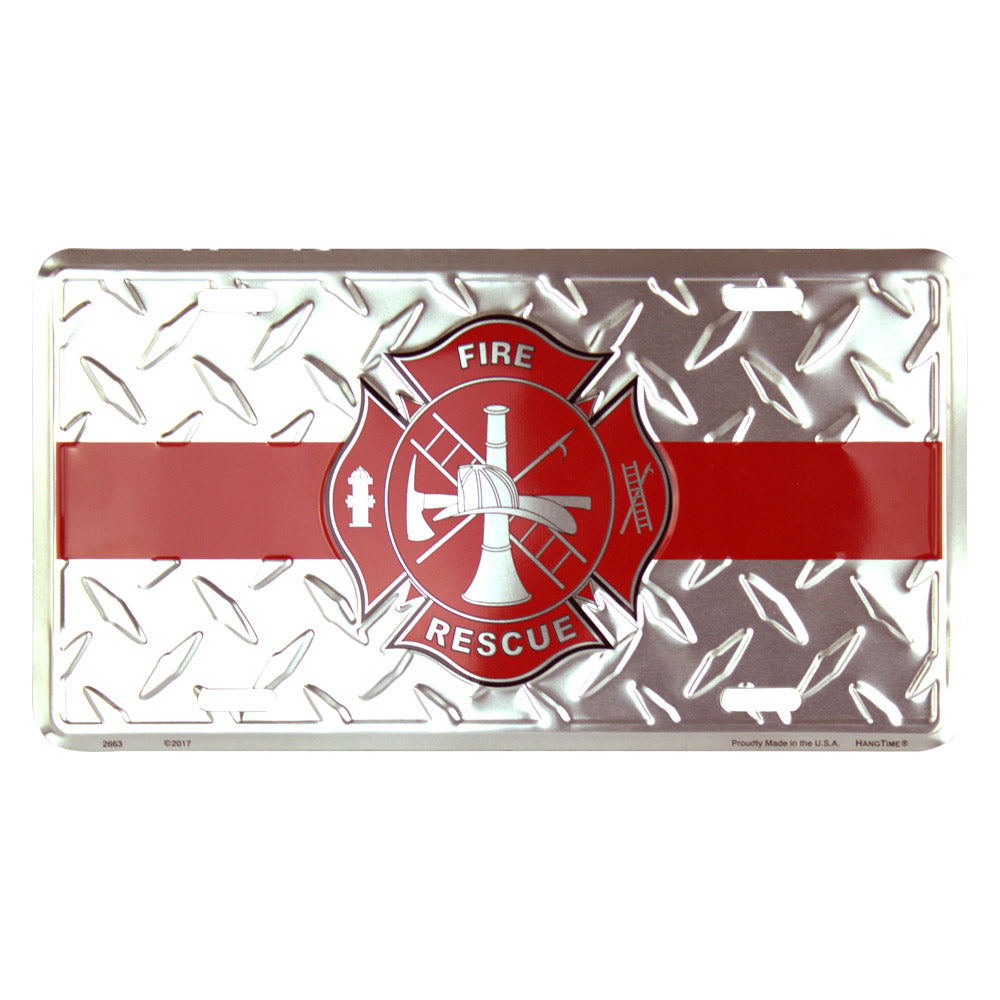 Firefighter Shield with Maltese Cross License Plate