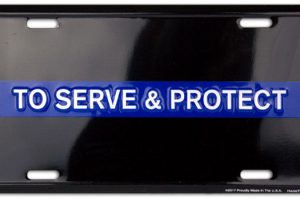 Police Thin Blue Line - To Serve & Protect License Plate