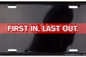 First In. Last Out. License Plate