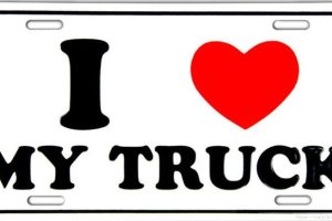 I Love My Truck License Plate