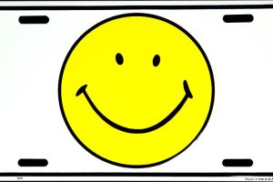 Smiley Face License Plate