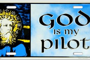 God Is My Pilot License Plate